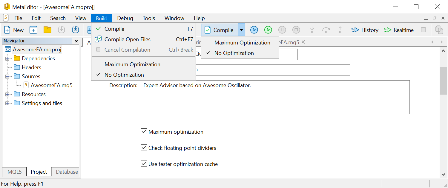 Use unoptimized compilation for quick code verification