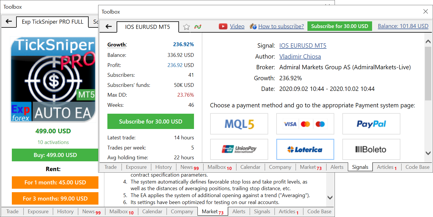 MetaTrader 5 build 2615 : Analyse fondamentale et critères complexes dans le Strategy Tester