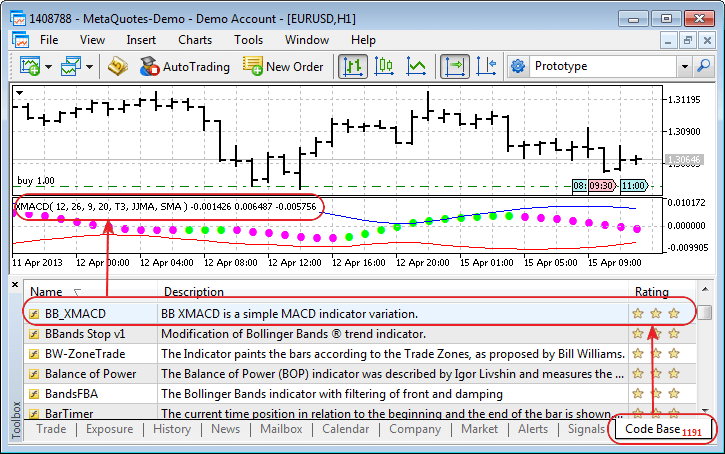 MetaTrader 5 Trading Terminal build 803: Полное отображение в стакане цен и перетаскивание экспертов из Code Base