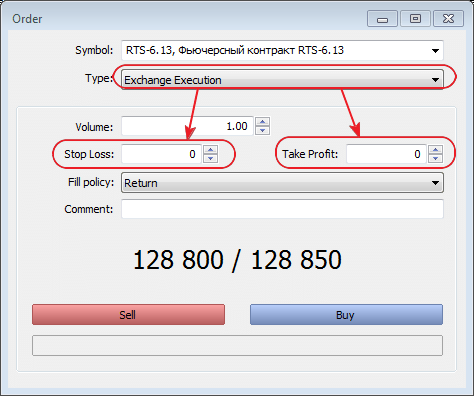 Added ability to set Stop Loss and Take Profit levels in market order placing dialog for symbols having Market and Exchange execution types