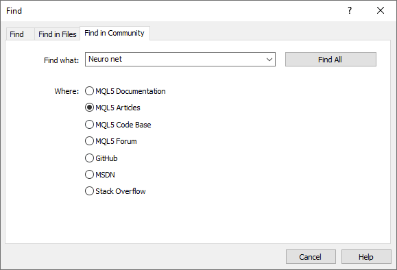 Search in the MQL5.community