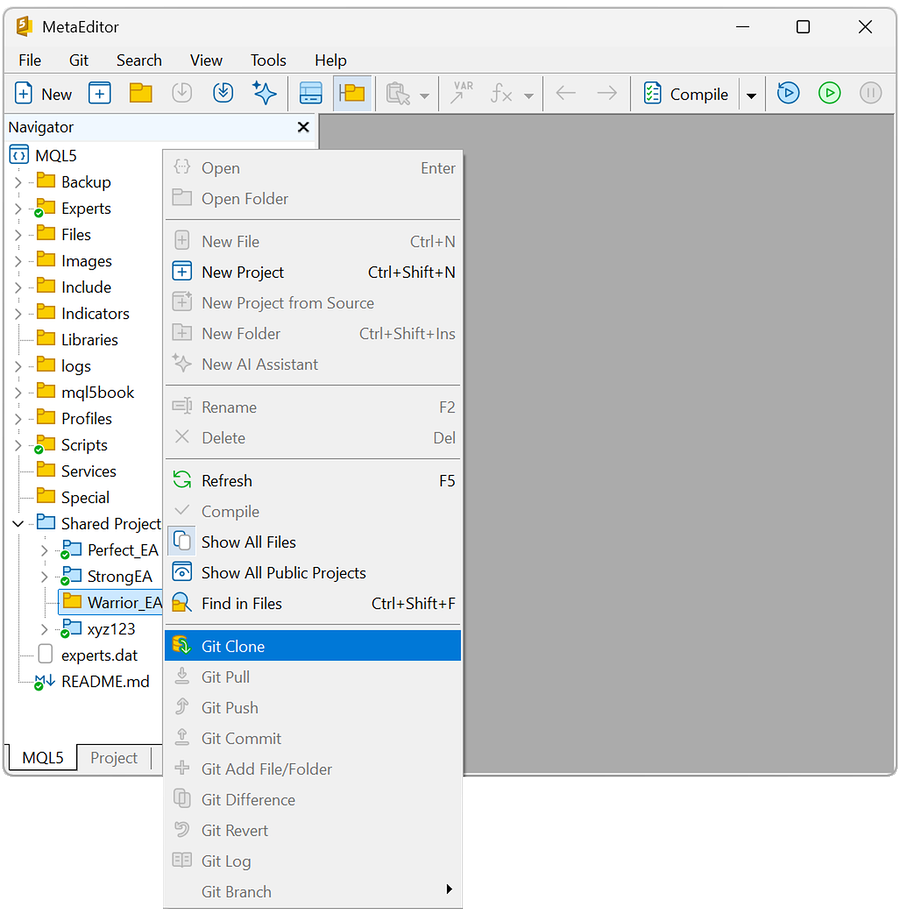 Cloning a project Cloning a project