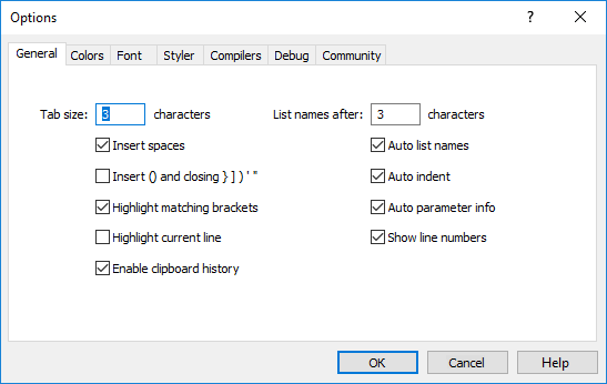 設定 Metaeditorヘルプ