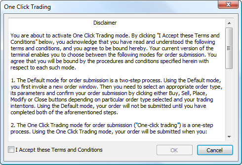 Termes et Conditions du Trading En Un Clic