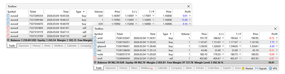 MetaTrader 5 supports two position accounting systems – netting for exchanges and hedging for Forex MetaTrader 5 supports two position accounting systems – netting for exchanges and hedging for Forex